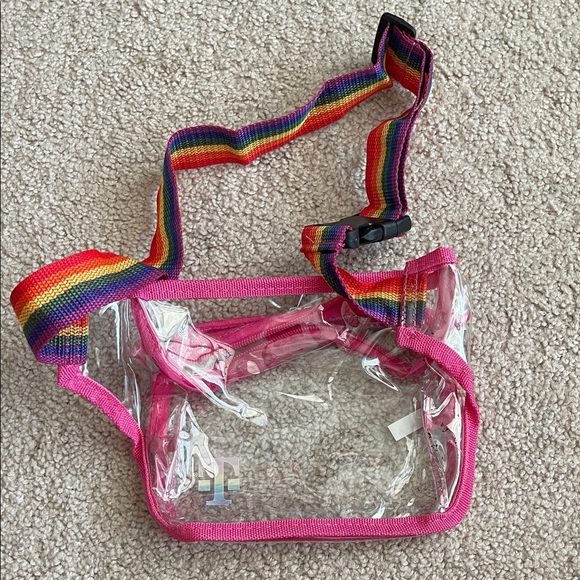 Pink and Rainbow Kids Clear Fanny Pack - Picture 2 of 3